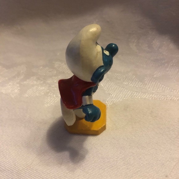 Vintage Superman Smurf Peyo Yellow Base Bully Germany 80ies - Picture 7 of 10